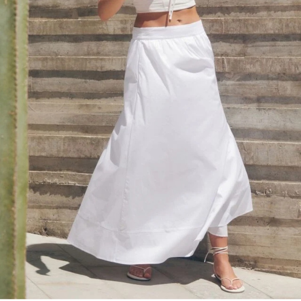 Cotton / Nylon Poplin skirt - white